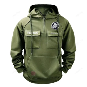 Outboard Drive Tactical Quarter Zip Hoodie, Exclusive Logo Hoodie For Car Enthusiasts CAR109 - Army Green