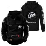Boat Power Tactical Quarter Zip Hoodie, Exclusive Logo Hoodie For Car Enthusiasts CAR122 - Black