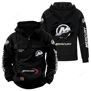 Boat Power Tactical Quarter Zip Hoodie, Exclusive Logo Hoodie For Car Enthusiasts CAR122 - Black