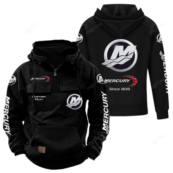 Vessel Propulsion Tactical Quarter Zip Hoodie, Exclusive Logo Hoodie For Car Enthusiasts CAR960 - Black