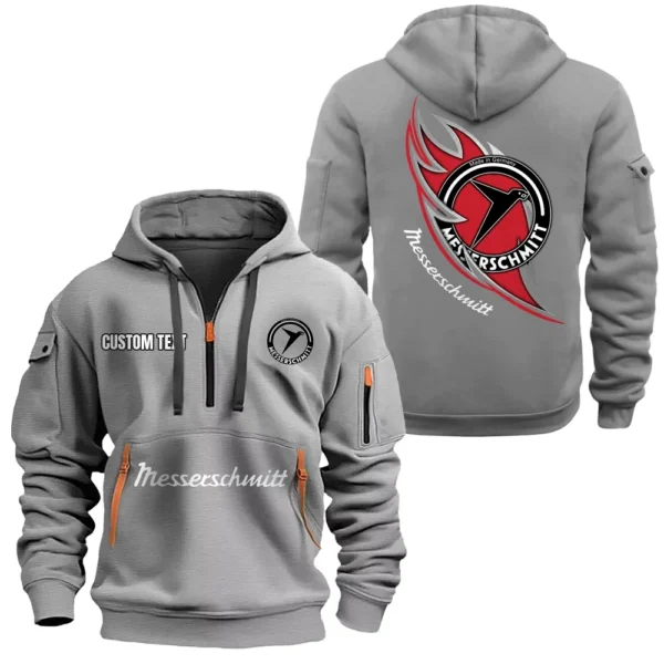 Auto Hoodie Half Zipper, All Over Print Hoodie Gift For Auto Enthusiasts CAR170 - Gray