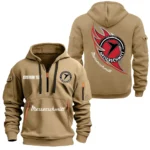 Hoodie Half Zipper Exclusive Logo Gift For Car Enthusiasts CAR170 - Khaki