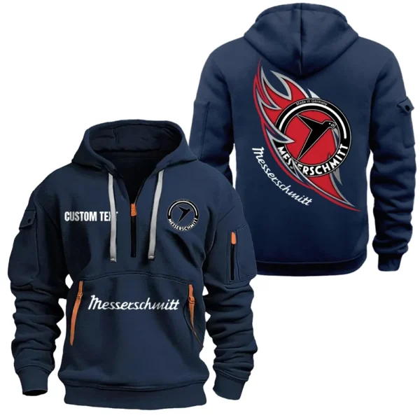 Hoodie Half Zipper Exclusive Logo Gift For Auto Enthusiasts CAR170 - Navy