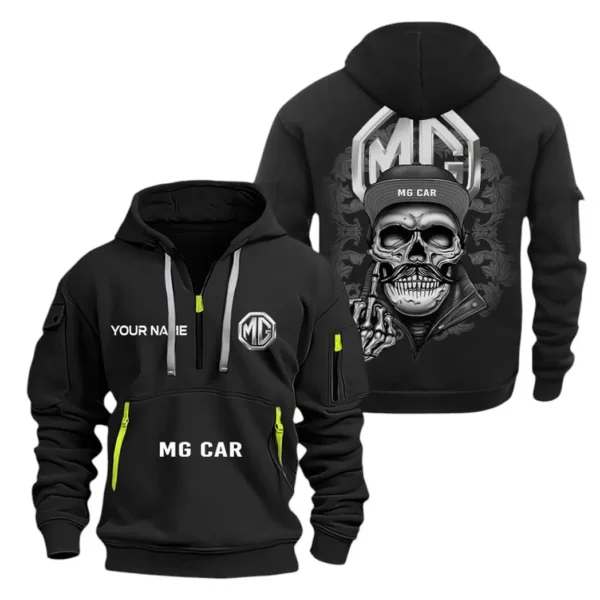 Hoodie Half Zipper Exclusive Logo Gift For Historic Automobile Enthusiasts CAR166 - Black