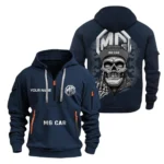 Hoodie Half Zipper Exclusive Logo Gift For Classic British Car Enthusiasts CAR166 - Navy