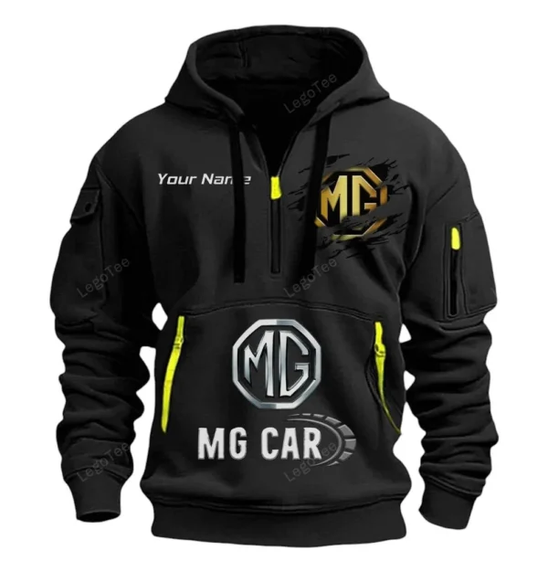 Hoodie Half Zipper Exclusive Logo Gift For Timeless Convertible Enthusiasts CAR113 - Black
