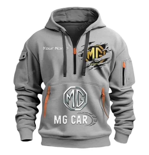 Hoodie Half Zipper Exclusive Logo Gift For Collector’s Auto Enthusiasts CAR113 - Gray