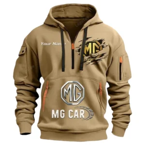 Hoodie Half Zipper Exclusive Logo Gift For Small Performance Car Enthusiasts CAR113 - Khaki