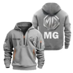 Heritage Vehicle Hoodie Half Zipper, All Over Print Hoodie Gift For Heritage Vehicle Enthusiasts CAR200 - Gray