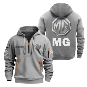 Heritage Vehicle Hoodie Half Zipper, All Over Print Hoodie Gift For Heritage Vehicle Enthusiasts CAR200 - Gray