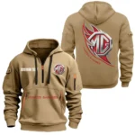 Hoodie Half Zipper Exclusive Logo Gift For Retro Coupe Enthusiasts CAR170 - Khaki