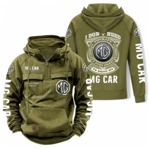 Compact Roadster Tactical Quarter Zip Hoodie, Exclusive Logo Hoodie For Car Enthusiasts CAR106 - Army Green