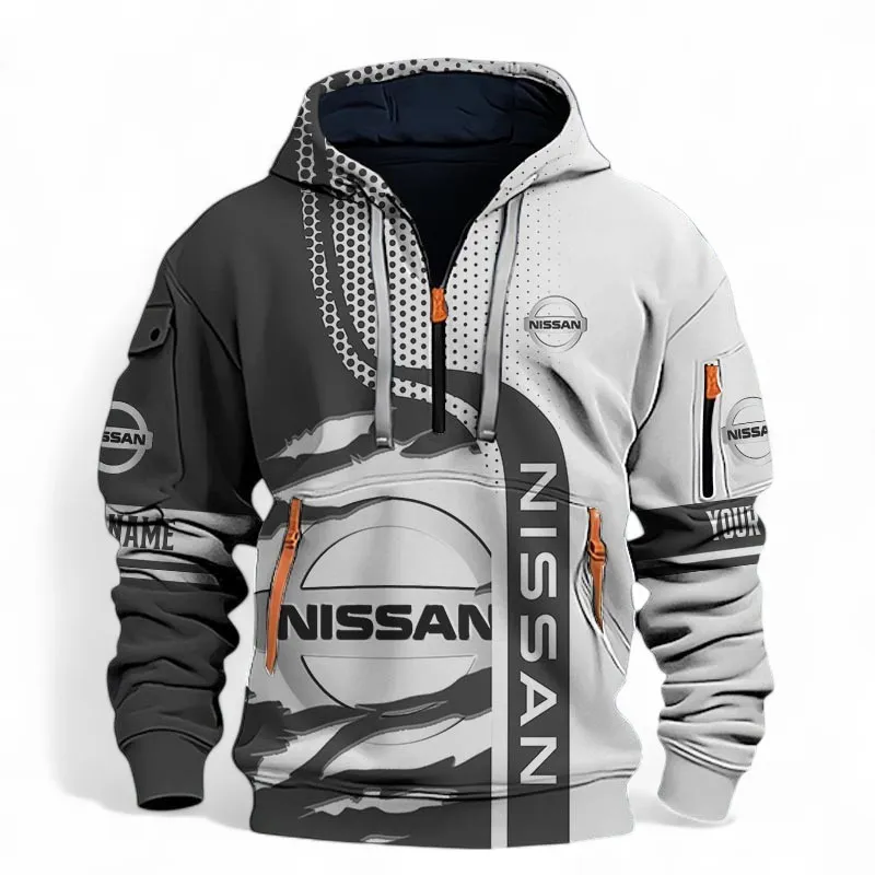 Mid-Size Sedan Hoodie Half Zip 3D, Casual Comfort Hoodie For Car Lovers CAR396 - Black