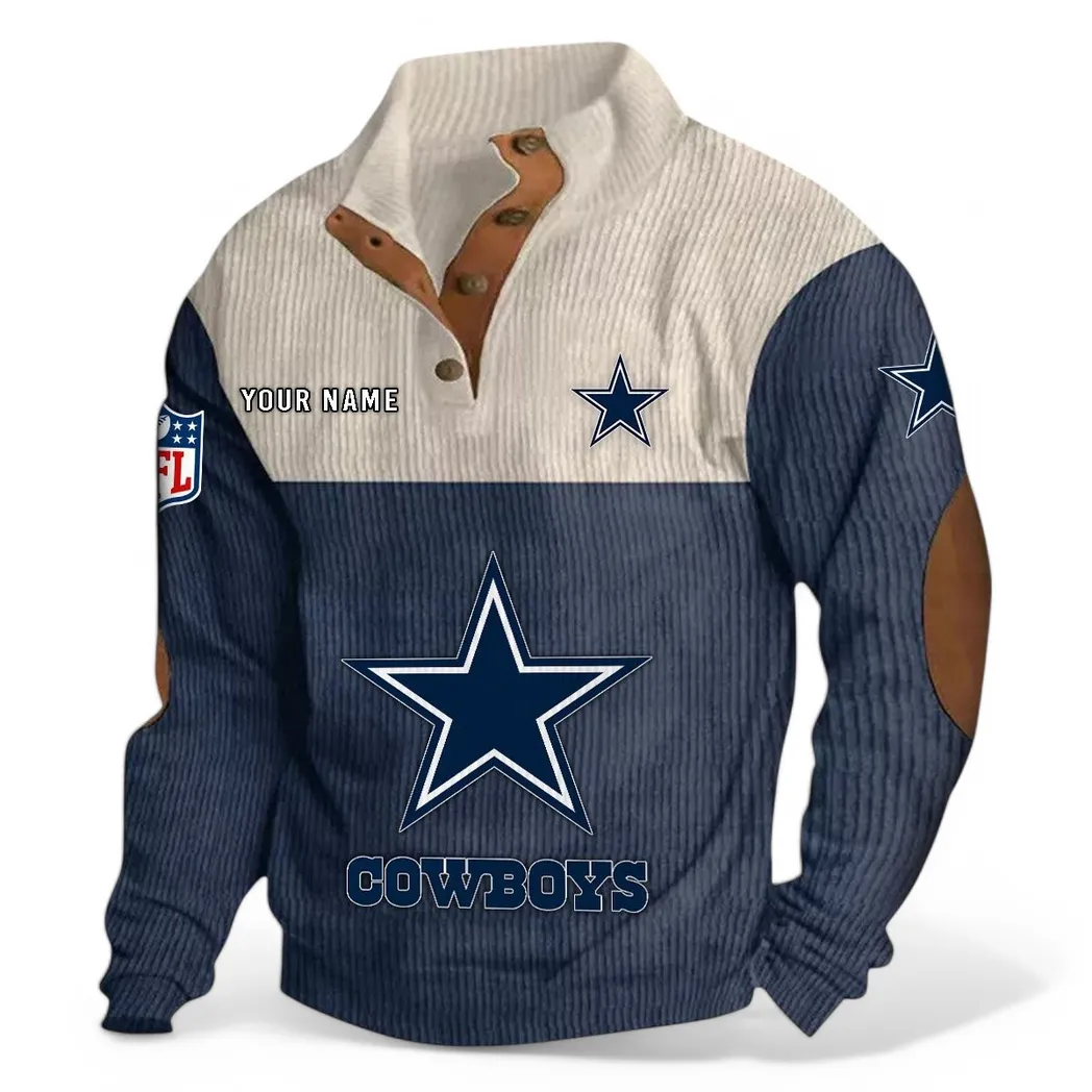 Midnight Prowlers Men's Stand Up Collar Base Shirt, Everyday Comfort Sport Shirt NFL850 - Navy Blue