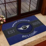 City Hatchback Doormat, All Over Print Doormat For Car Lovers CAR169 - Blue