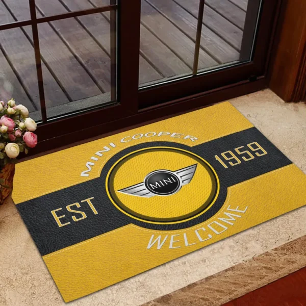 Small Crossover Doormat, Automotive Logo Style Floor Mat CAR169 - Yellow