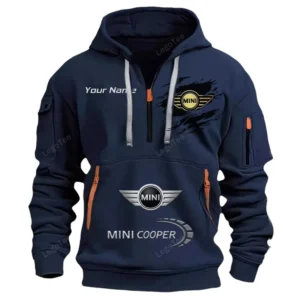 Hoodie Half Zipper Exclusive Logo Gift For City Legend Auto Enthusiasts CAR113 - Navy