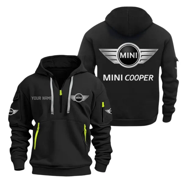 Hoodie Half Zipper Exclusive Logo Gift For Retro Compact Enthusiasts CAR200 - Black