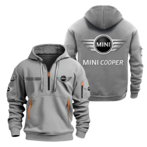 Hoodie Half Zipper Exclusive Logo Gift For Retro Compact Enthusiasts CAR200 - Gray