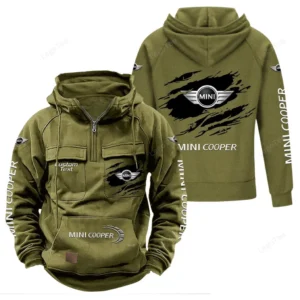 Compact Car Tactical Quarter Zip Hoodie, Exclusive Logo Hoodie For Car Enthusiasts CAR122 - Army Green