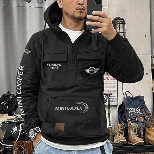 City Hatchback Tactical Quarter Zip Hoodie, Exclusive Logo Hoodie For Car Enthusiasts CAR122 - Black - Image 2