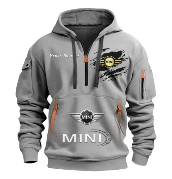 Hoodie Half Zipper Exclusive Logo Gift For Auto Pocket Rocket Enthusiasts CAR113 - Gray