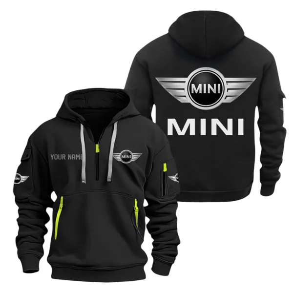 Hoodie Half Zipper Exclusive Logo Gift For Iconic Hatchback Car Enthusiasts CAR200 - Black