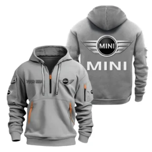 Tiny Cruiser Hoodie Half Zipper, All Over Print Hoodie Gift For Tiny Cruiser Enthusiasts CAR200 - Gray