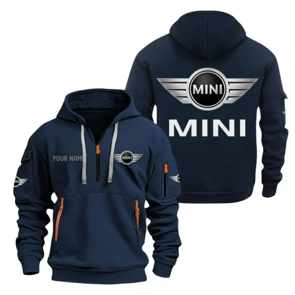 Hoodie Half Zipper Exclusive Logo Gift For Urban Explorer Car Enthusiasts CAR200 - Navy