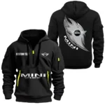 Hoodie Half Zipper Exclusive Logo Gift For Car Chic Commuter Enthusiasts CAR170 - Black