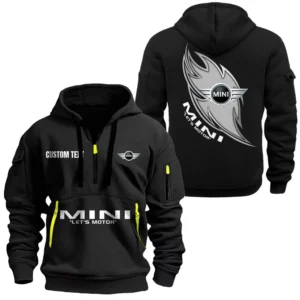 Hoodie Half Zipper Exclusive Logo Gift For Car Chic Commuter Enthusiasts CAR170 - Black