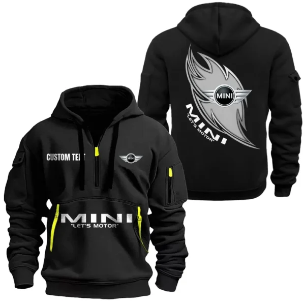 Hoodie Half Zipper Exclusive Logo Gift For Car Chic Commuter Enthusiasts CAR170 - Black