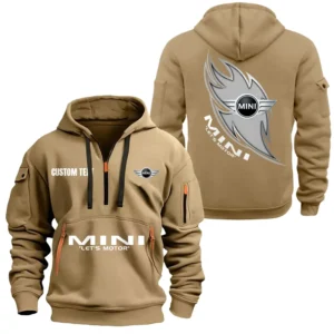 Hoodie Half Zipper Exclusive Logo Gift For Micro Car Enthusiasts CAR170 - Khaki