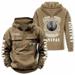 City Car Tactical Quarter Zip Hoodie, Exclusive Logo Hoodie For Car Enthusiasts CAR106 - Khaki