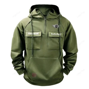 Small Car Tactical Quarter Zip Hoodie, Exclusive Logo Hoodie For Car Enthusiasts CAR109 - Army Green