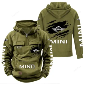 Compact Car Tactical Quarter Zip Hoodie, Exclusive Logo Hoodie For Car Enthusiasts CAR122 - Army Green