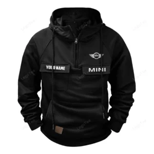 Lightweight Vehicle Tactical Quarter Zip Hoodie, Exclusive Logo Hoodie For Car Enthusiasts CAR109 - Black
