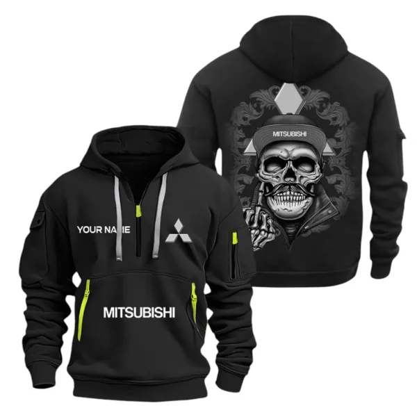 Hoodie Half Zipper Exclusive Logo Gift For All-Terrain Vehicle Enthusiasts CAR166 - Black