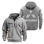 Hoodie Half Zipper Exclusive Logo Gift For Off-Road SUV Enthusiasts CAR200 - Gray