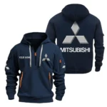 Family Hatchback Hoodie Half Zipper, All Over Print Hoodie Gift For Family Hatchback Enthusiasts CAR200 - Navy
