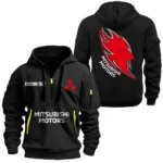 Iconic Hatchback Car Hoodie Half Zipper, All Over Print Hoodie Gift For Iconic Hatchback Car Enthusiasts CAR170 - Black