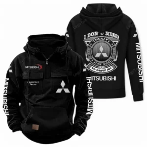 All-Terrain Vehicle Tactical Quarter Zip Hoodie, Exclusive Logo Hoodie For Car Enthusiasts CAR106 - Black