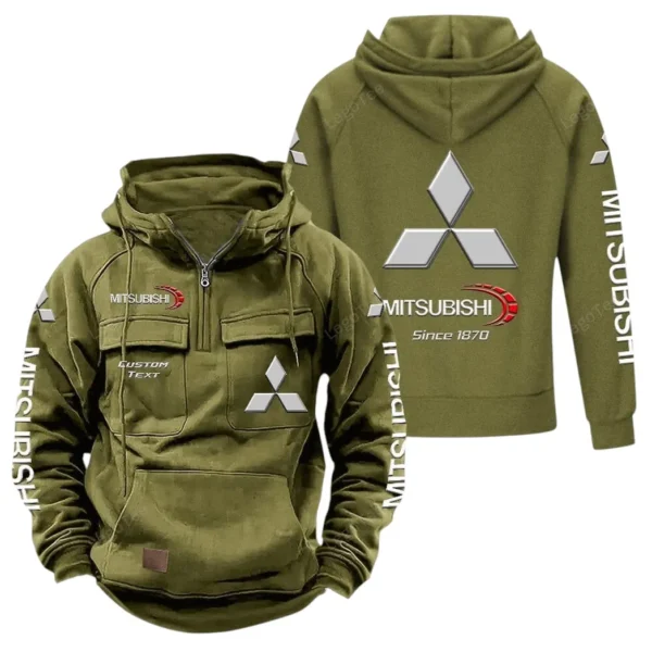 Everyday Sedan Tactical Quarter Zip Hoodie, Exclusive Logo Hoodie For Car Enthusiasts CAR960 - Army Green