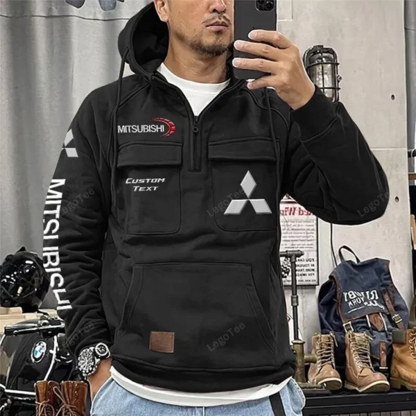 Performance Auto Tactical Quarter Zip Hoodie, Exclusive Logo Hoodie For Car Enthusiasts CAR960 - Black - Image 2