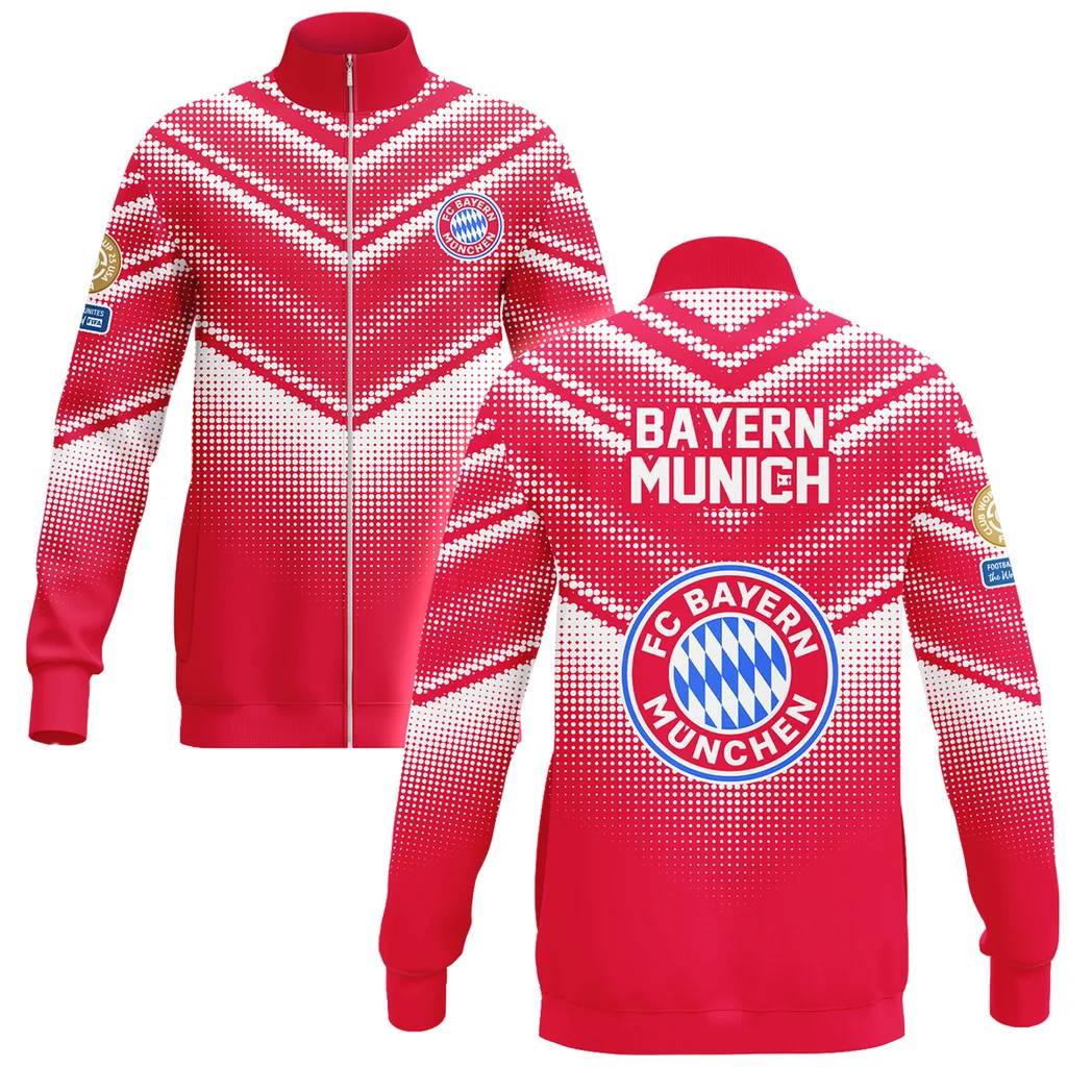 München Club Club Stand Collar Jacket, Sleek Jacket for True Fans HVN1065BM