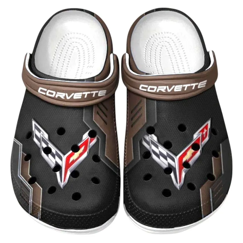 Modern Crossover Lover’s All Over Print Clog, Slip-On Shoes for Daily Comfort and Garage Style CAR185 - Brown