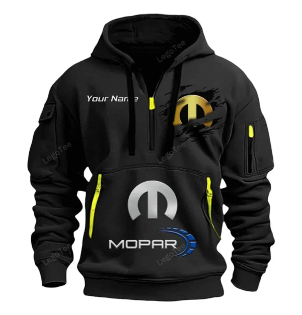 Hoodie Half Zipper Exclusive Logo Gift For Family Sedan Enthusiasts CAR113 - Black
