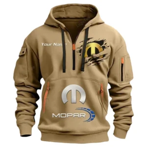 Hoodie Half Zipper Exclusive Logo Gift For Powertrain Upgrades Enthusiasts CAR113 - Khaki