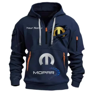Hoodie Half Zipper Exclusive Logo Gift For Custom Car Culture Enthusiasts CAR113 - Navy