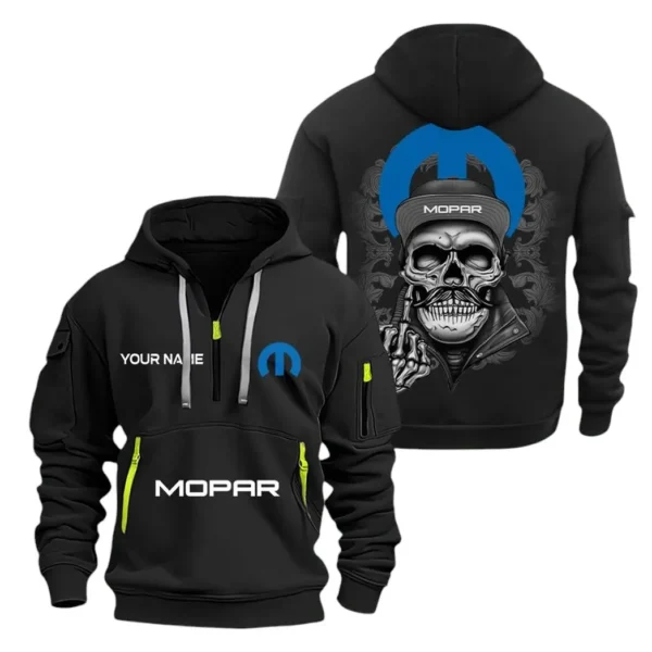 Hoodie Half Zipper Exclusive Logo Gift For Performance Vehicle Heritage Enthusiasts CAR166 - Black